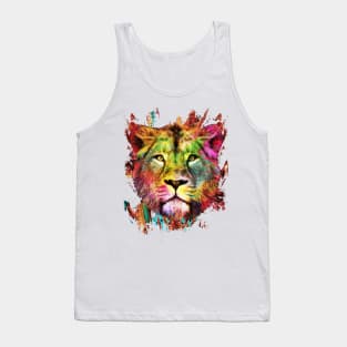 Color Explosion Lion Tank Top